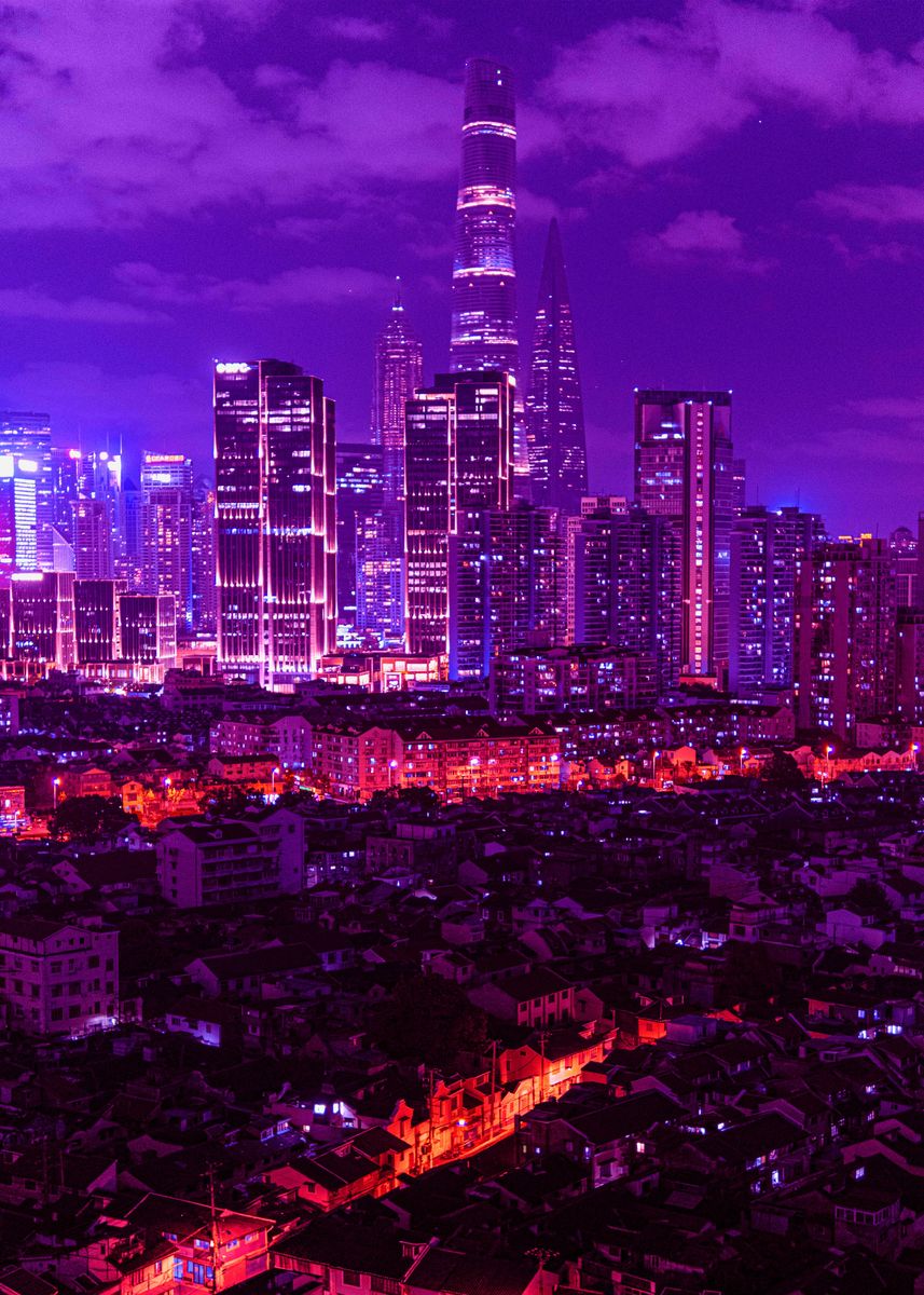 'City Night Futuristic' Poster by Noto Creative | Displate