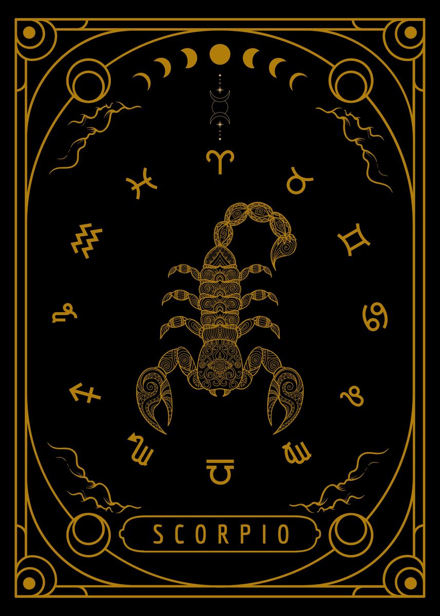 'Zodiac Card Scorpio' Poster, picture, metal print, paint by spartanz ...