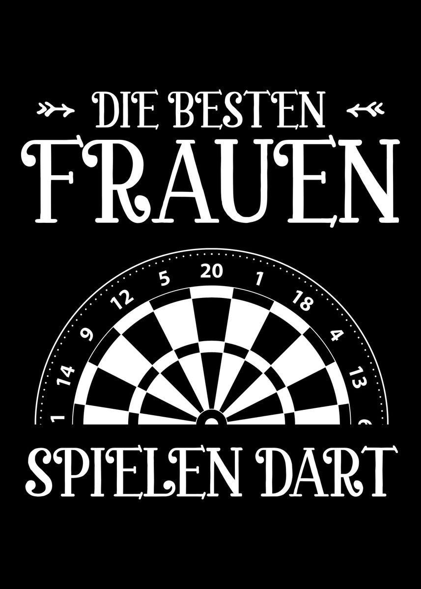 'Darts Spruch Frauen' Poster, picture, metal print, paint by