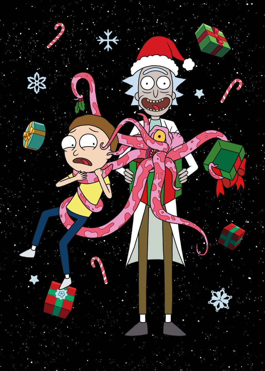 'Feeling Festive' Poster, picture, metal print, paint by Rick and Morty ...