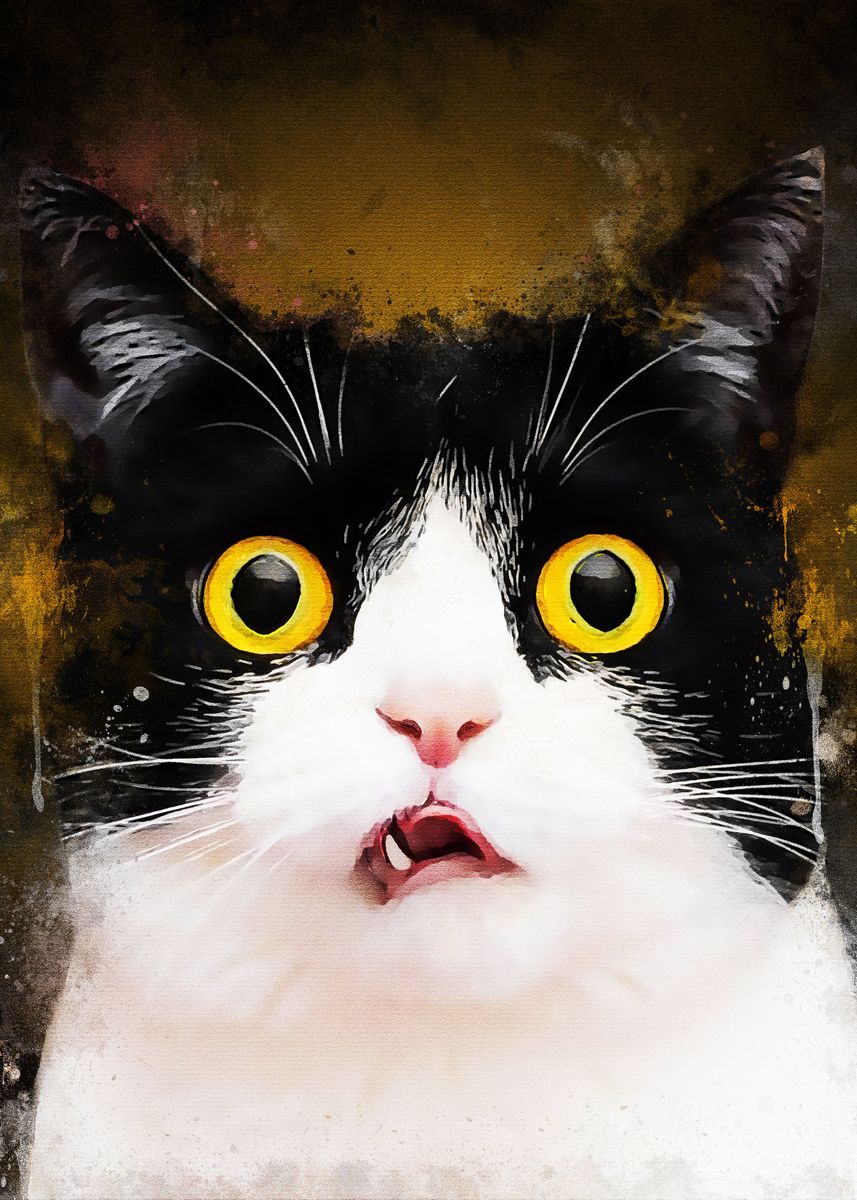 'Dumbfounded Cat' Poster by Muh Asdar | Displate