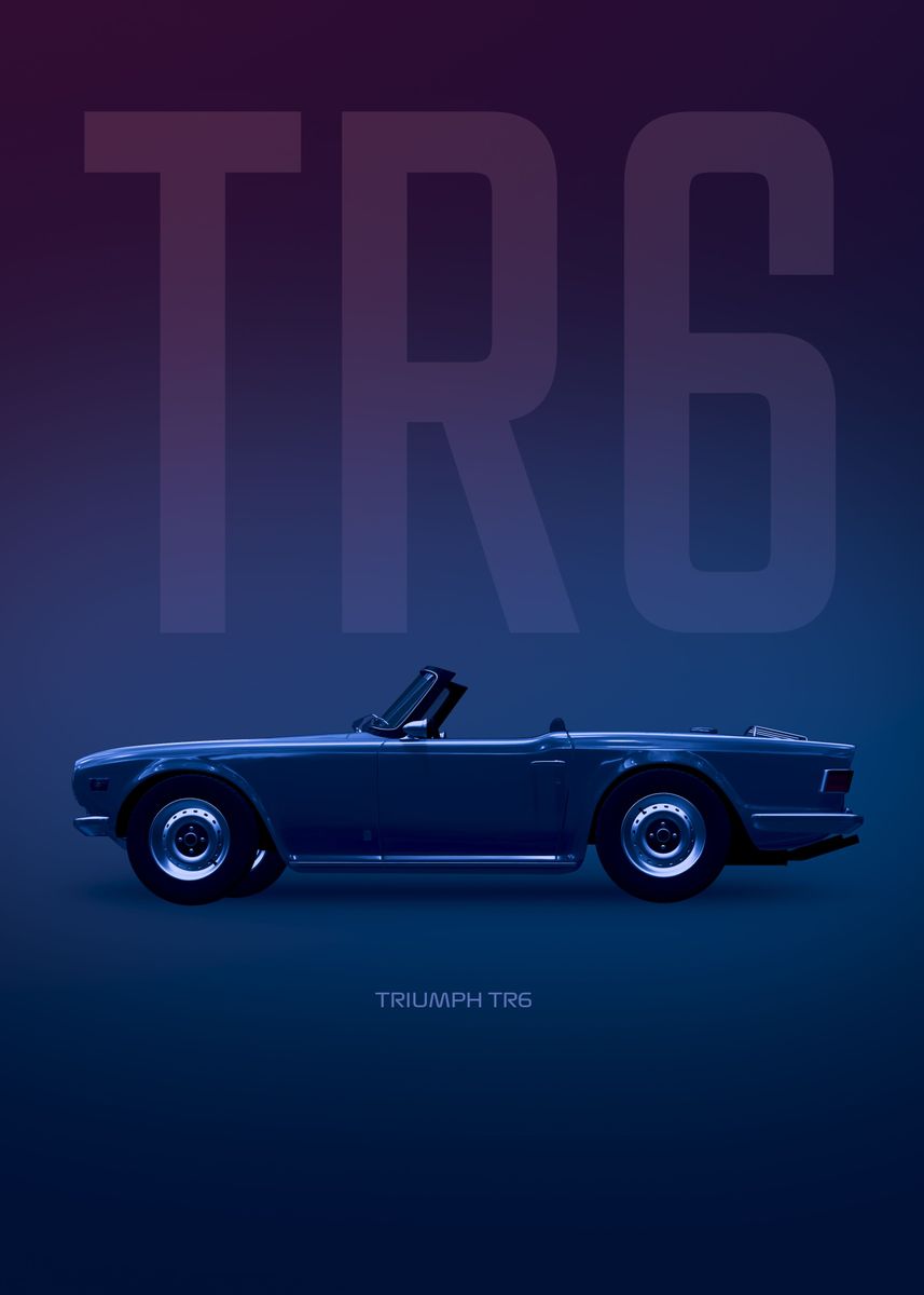 'Triumph TR6' Poster, picture, metal print, paint by Basues | Displate