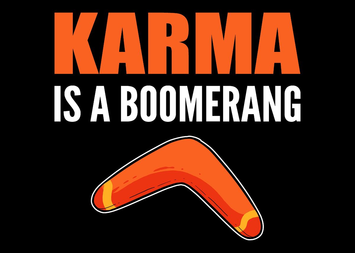  Karma Boomerang Sarcastic Poster By Powdertoastman Displate