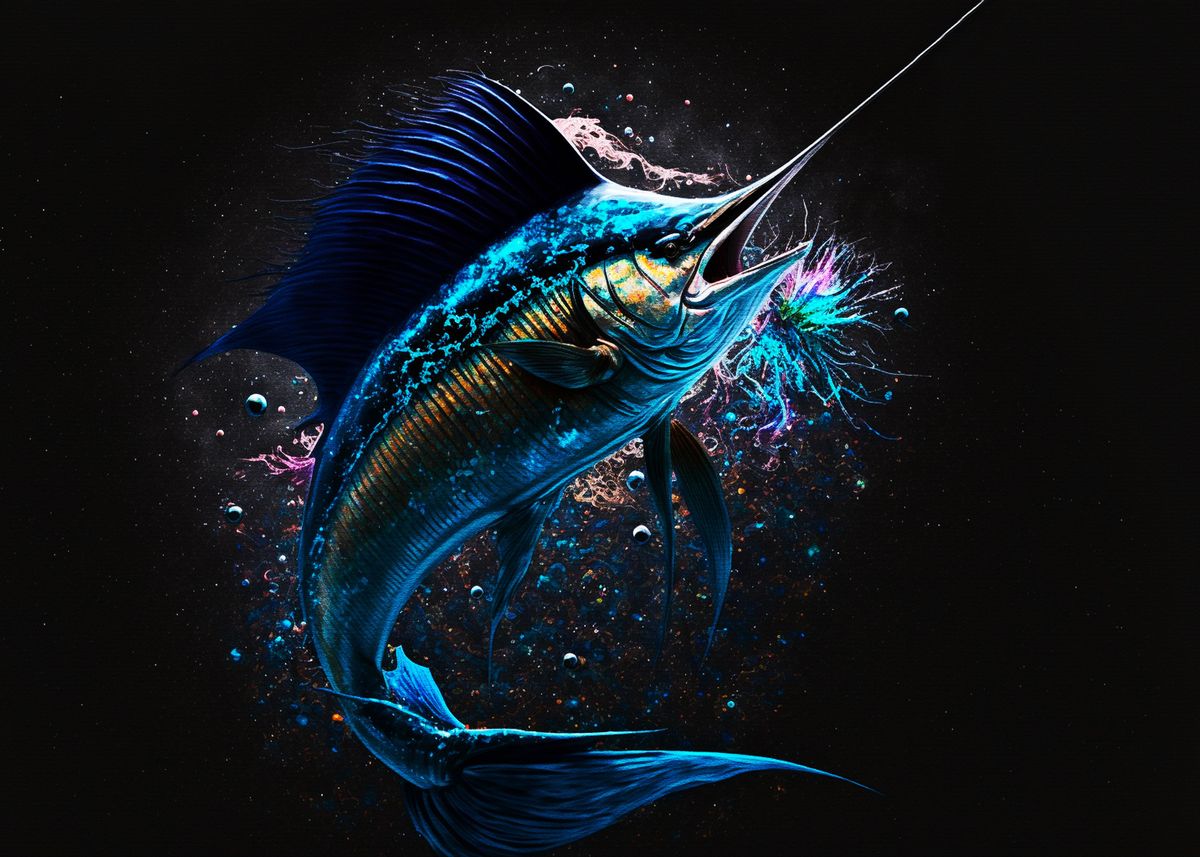 'Fishing sailfish' Poster by Coffee Design | Displate