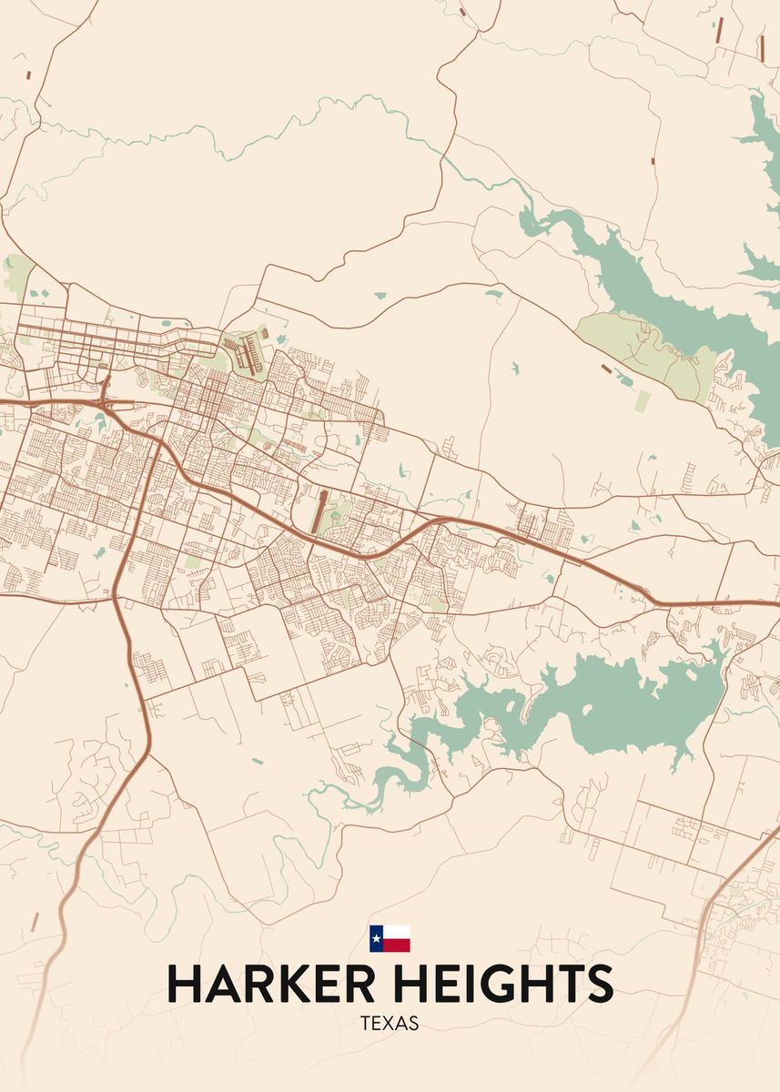 'Harker Heights TX' Poster, picture, metal print, paint by IMR Designs Displate