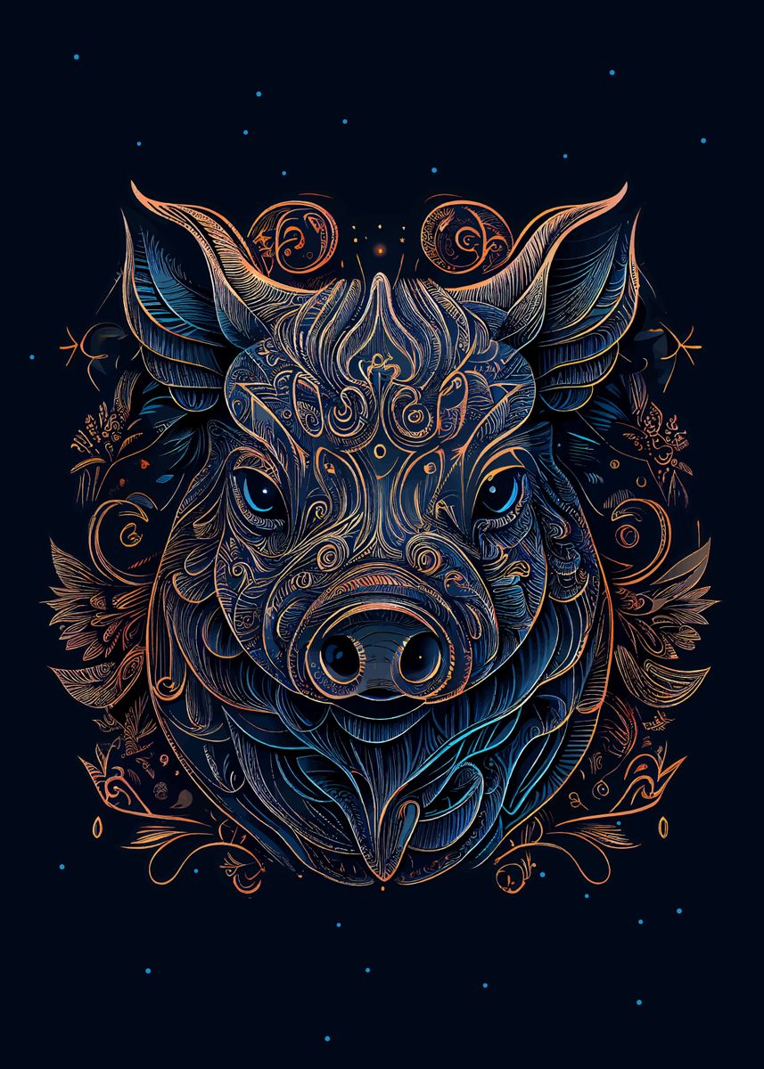 Chinese New Year Pig Poster Picture Metal Print Paint By chinese new year pig poster picture metal print paint by