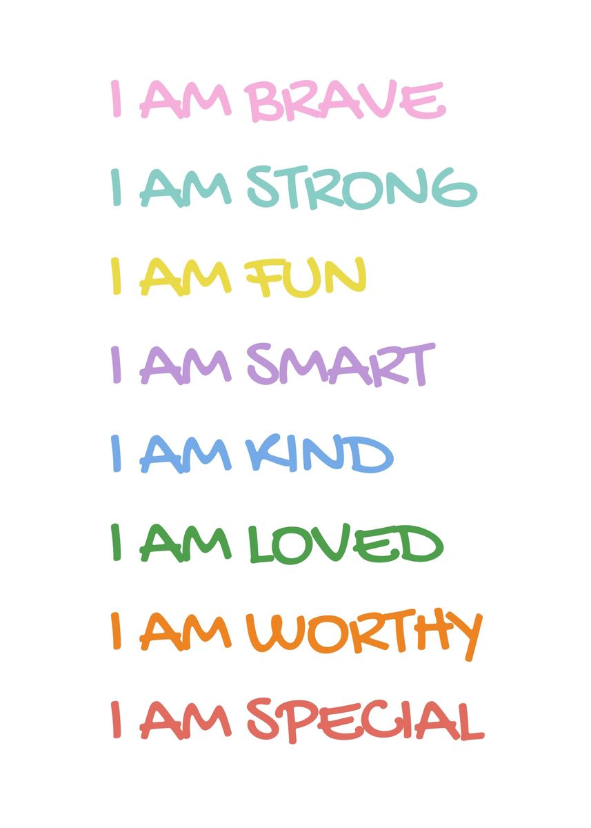 'I Am Brave Kids Poster' Poster, picture, metal print, paint by SoulArt ...