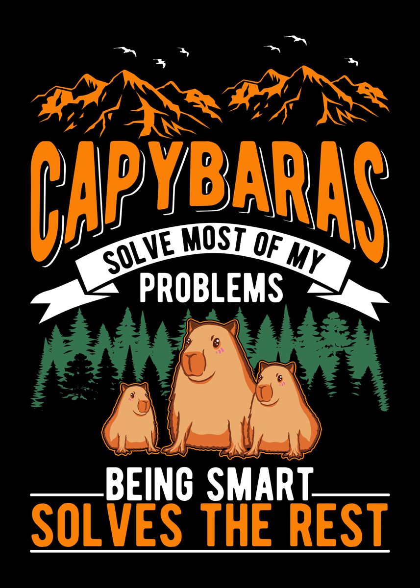 'Capybara Lovers Capibara' Poster, picture, metal print, paint by ...