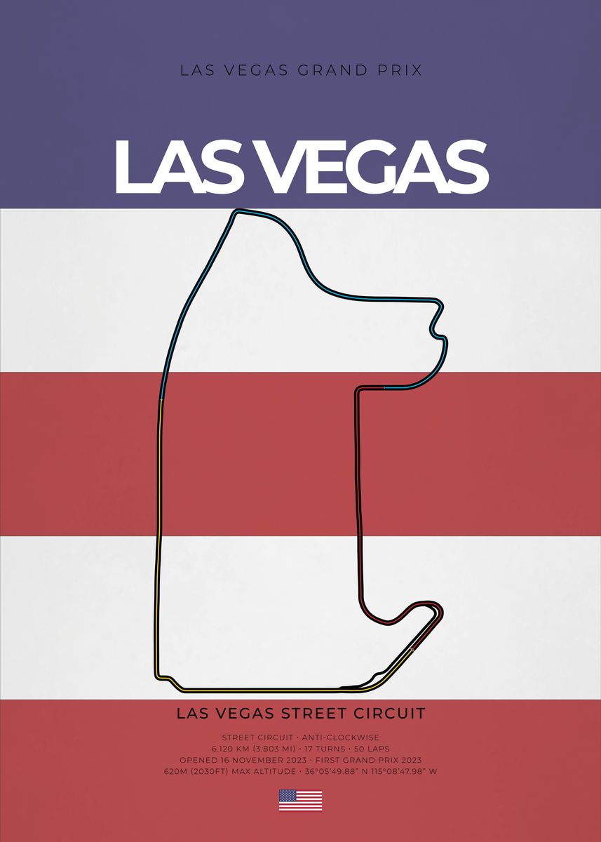 'Las Vegas F1 Circuit' Poster by Alo | Displate