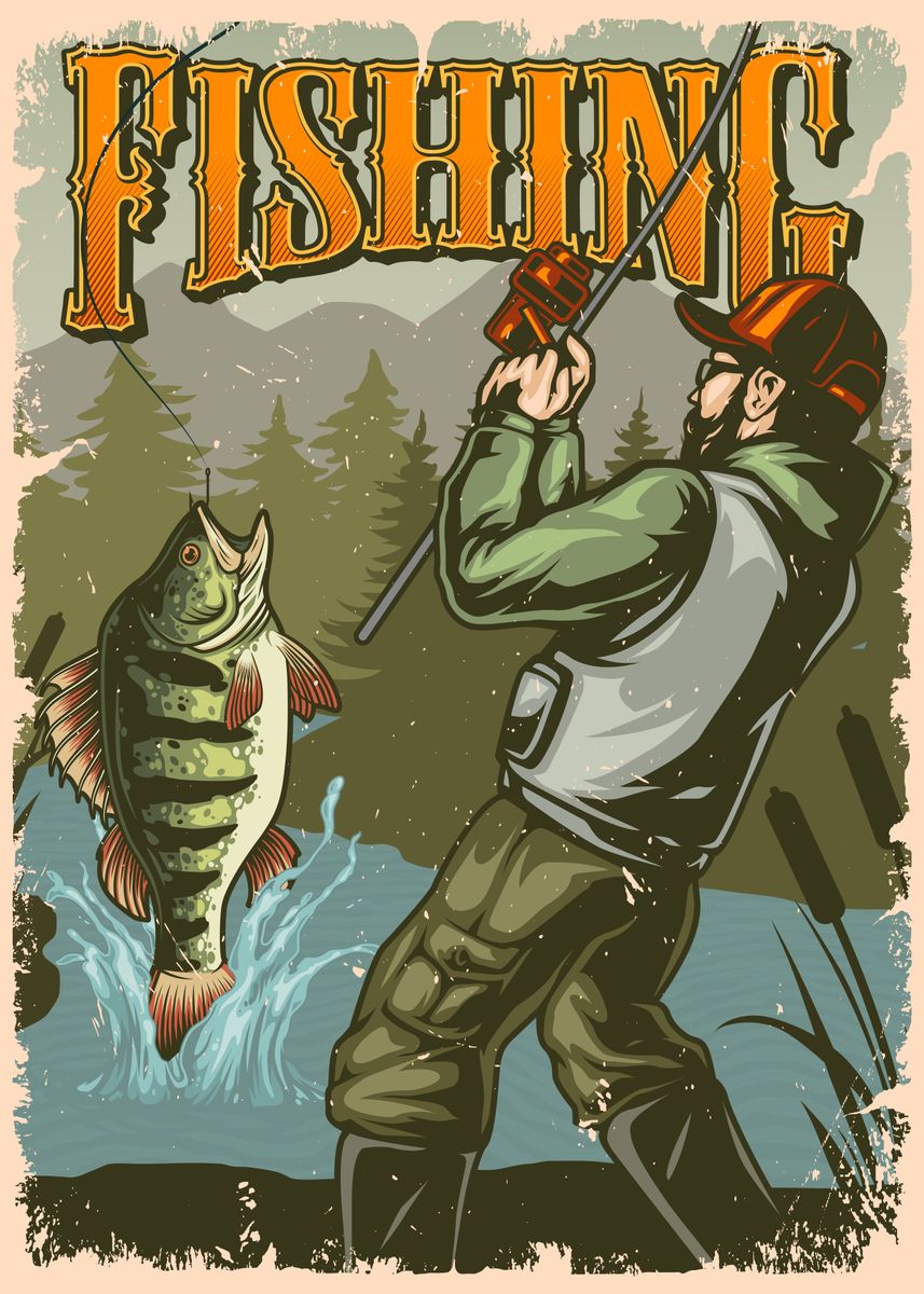 Fishing Tours' Poster, picture, metal print, paint by dkDesign