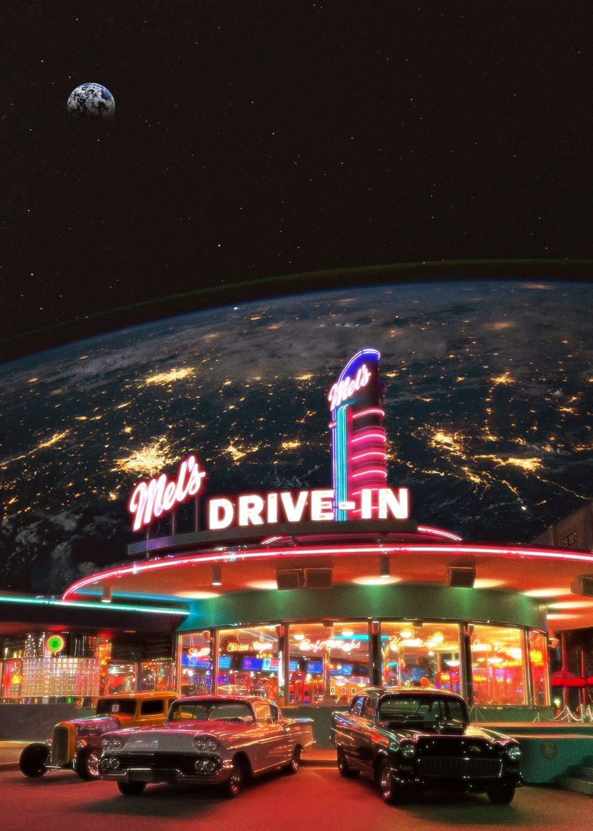 'Mels Drive In' Poster, Picture, Metal Print, Paint By Meals Std | Displate