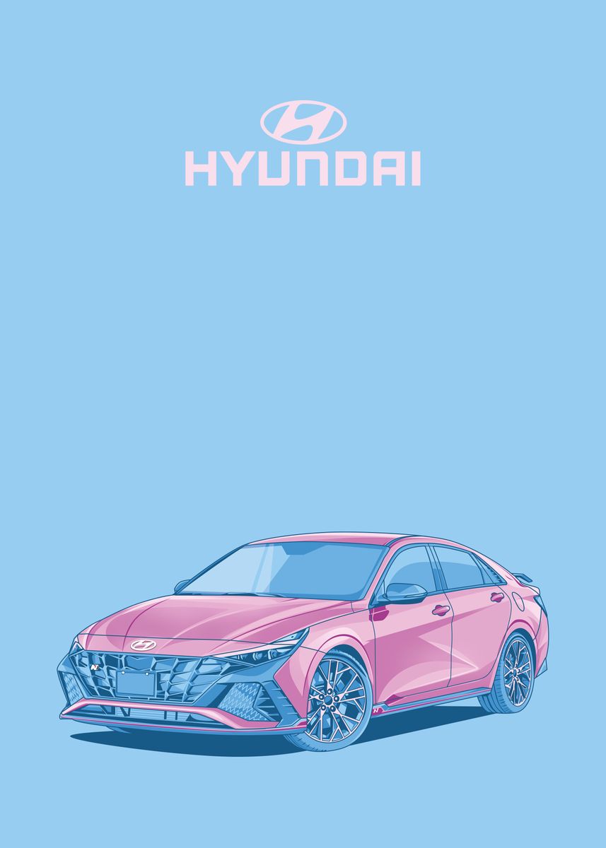 'hyundai elantra n pink' Poster, picture, metal print, paint by capture