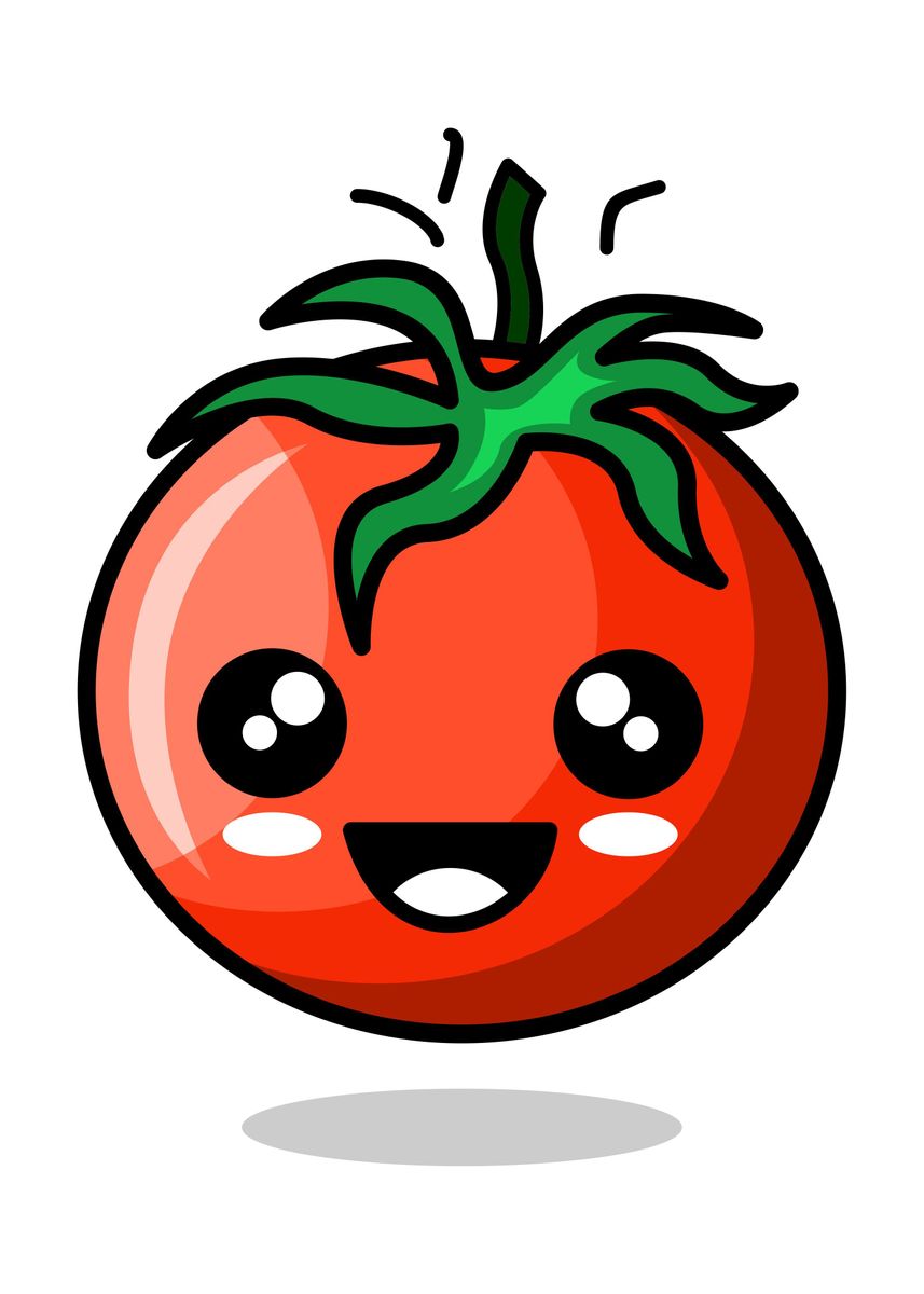 'Emoticon Tomatoes Smile' Poster, picture, metal print, paint by Rizky ...