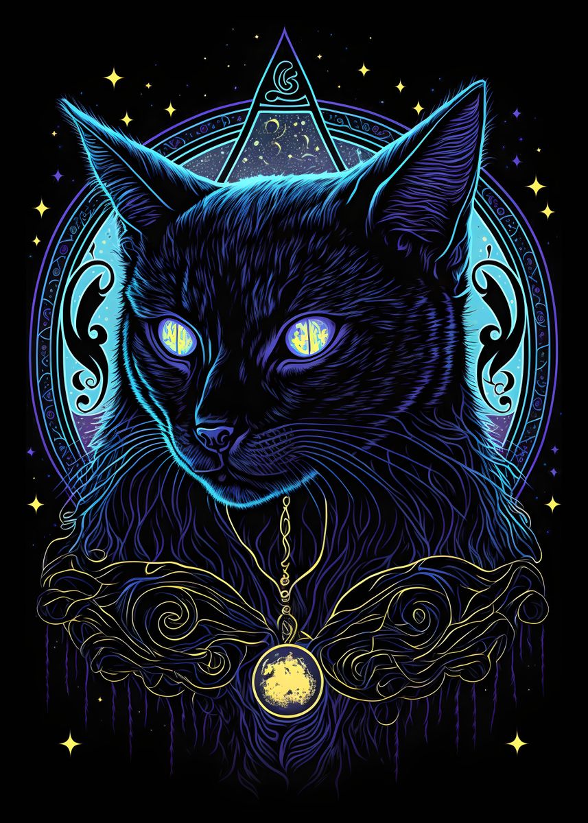 'Black Light Cat 10' Poster by Black Eyed | Displate