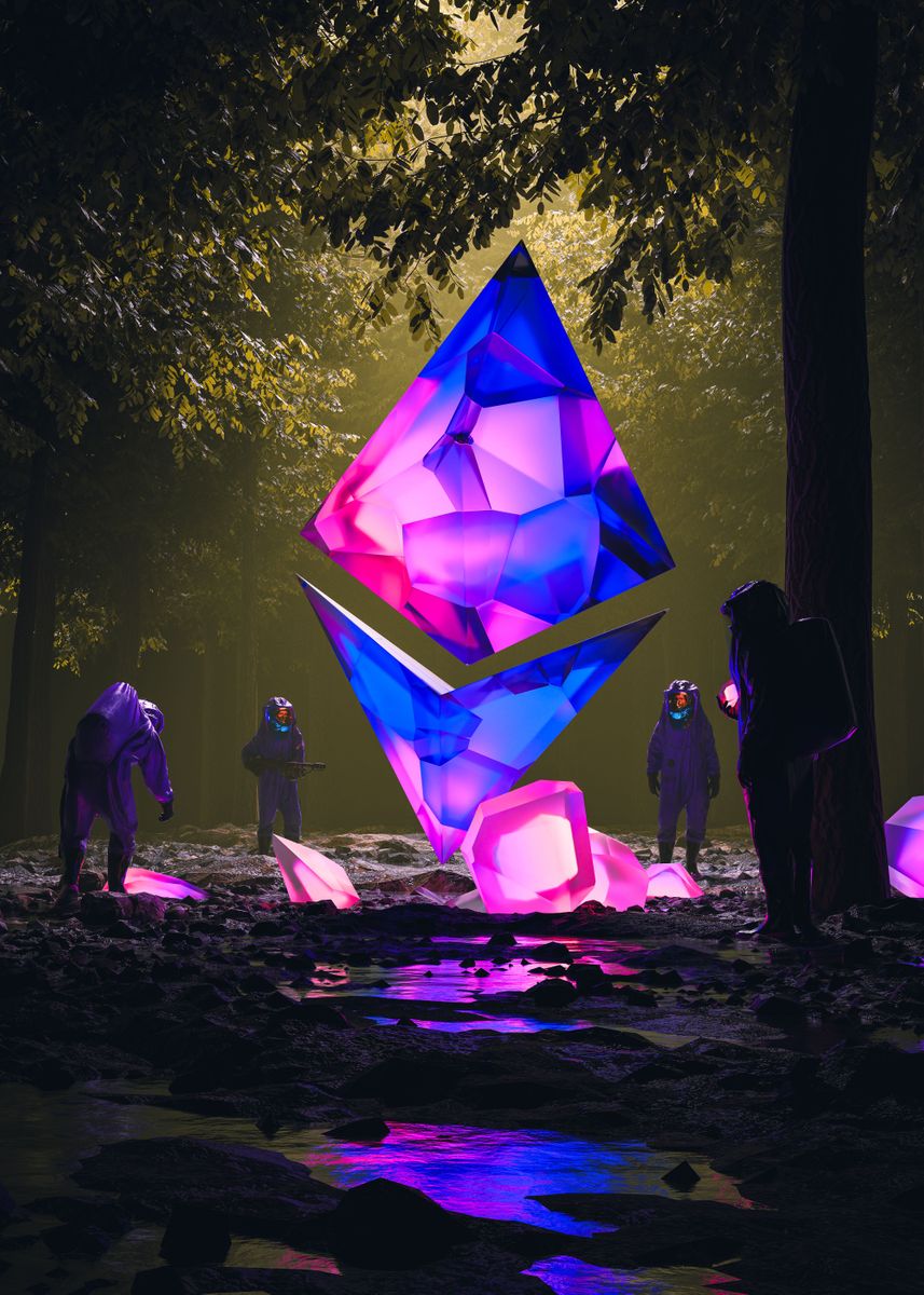 'Found ETH' Poster, picture, metal print, paint by Srabon Arafat Displate