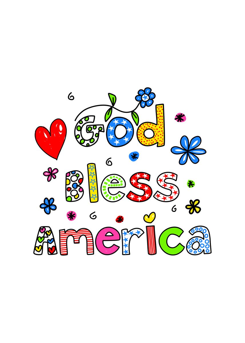 'God Bless America' Poster, picture, metal print, paint by Prawny | Displate