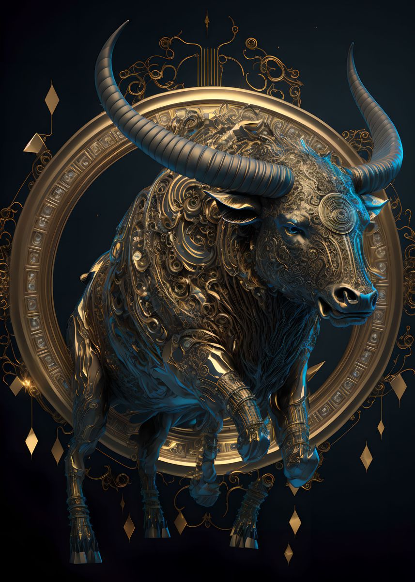 'Zodiac Taurus' Poster, Picture, Metal Print, Paint By Lukasz Kobylka ...