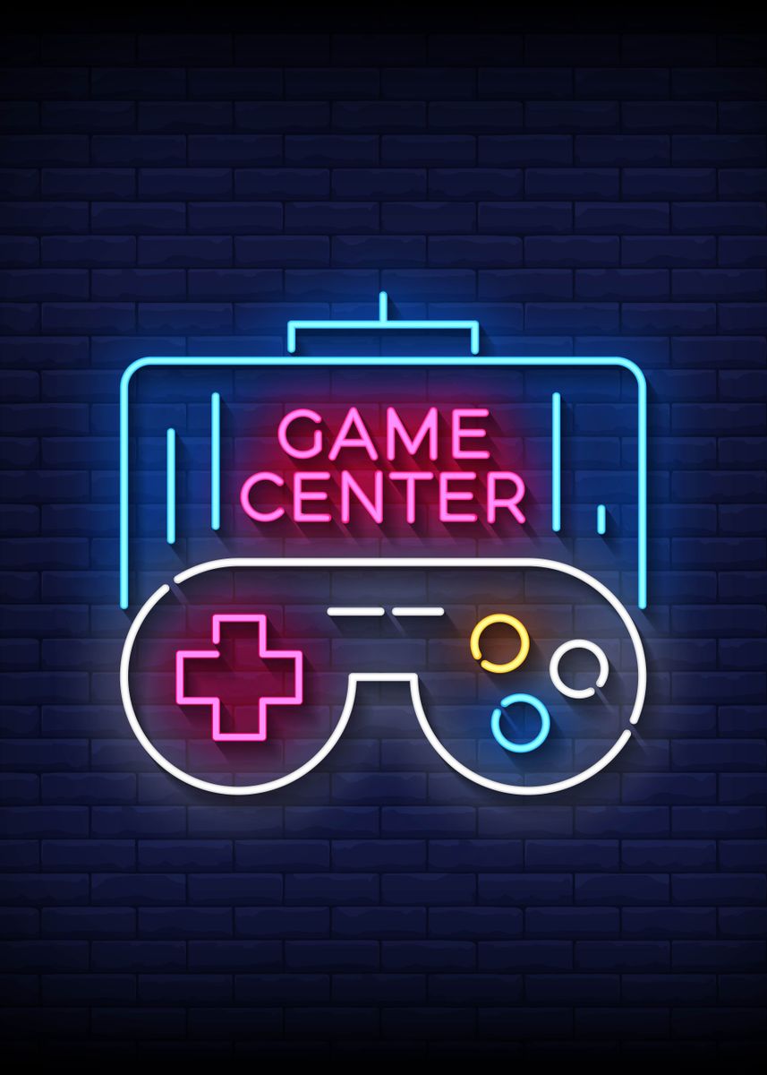 'Game Center Neon Sign' Poster by TESSERACT ART | Displate