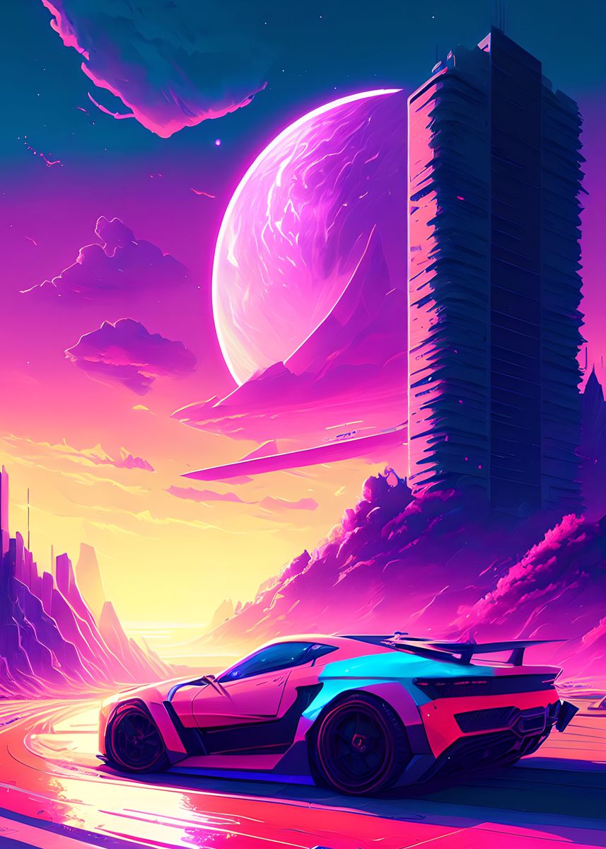 'Retro Car 2' Poster by Lukasz Kobylka | Displate