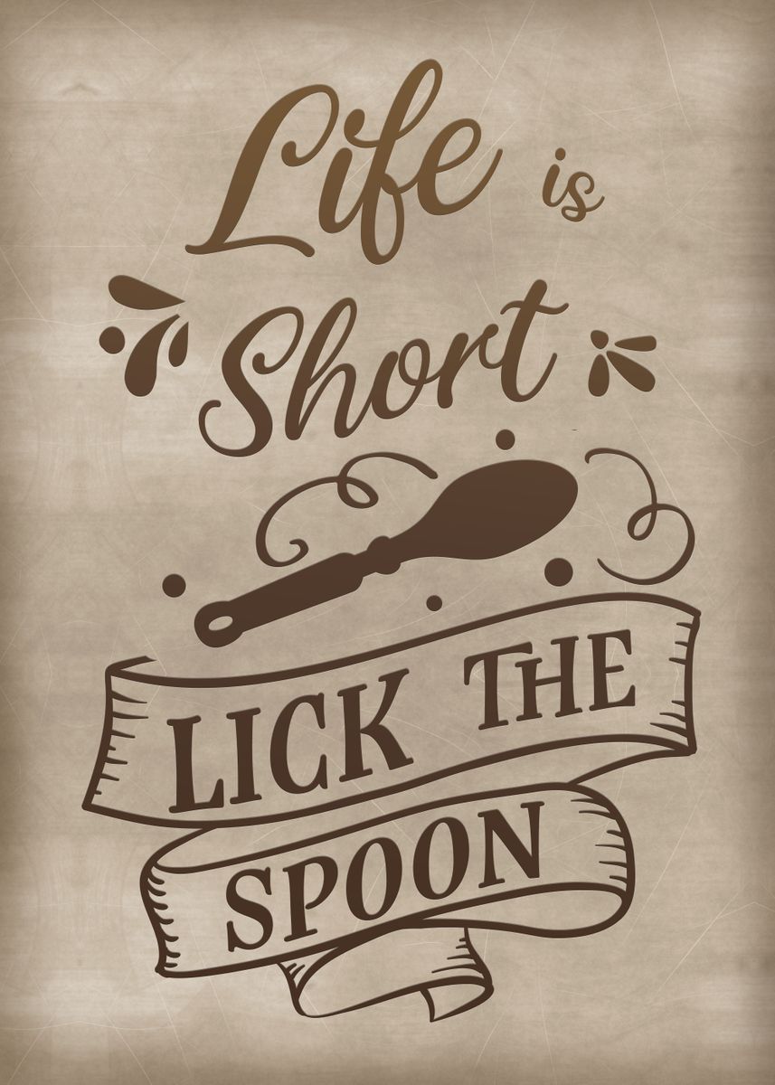 Spoon Poster 'Lick the spoon' Poster, picture, metal print, paint by XandYart | Displate