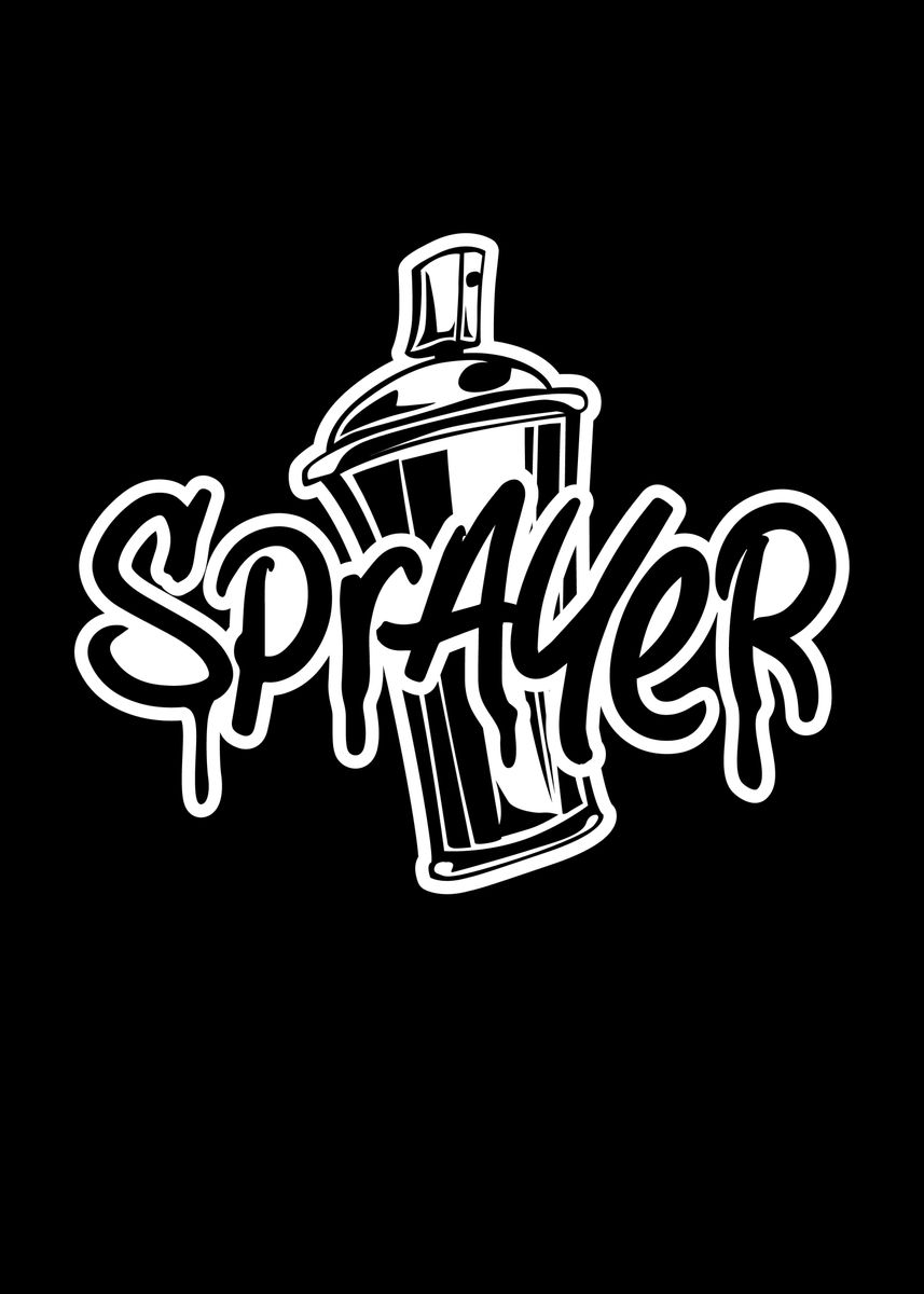 'Spray Can Sprayer Artist' Poster, picture, metal print, paint by Mooon