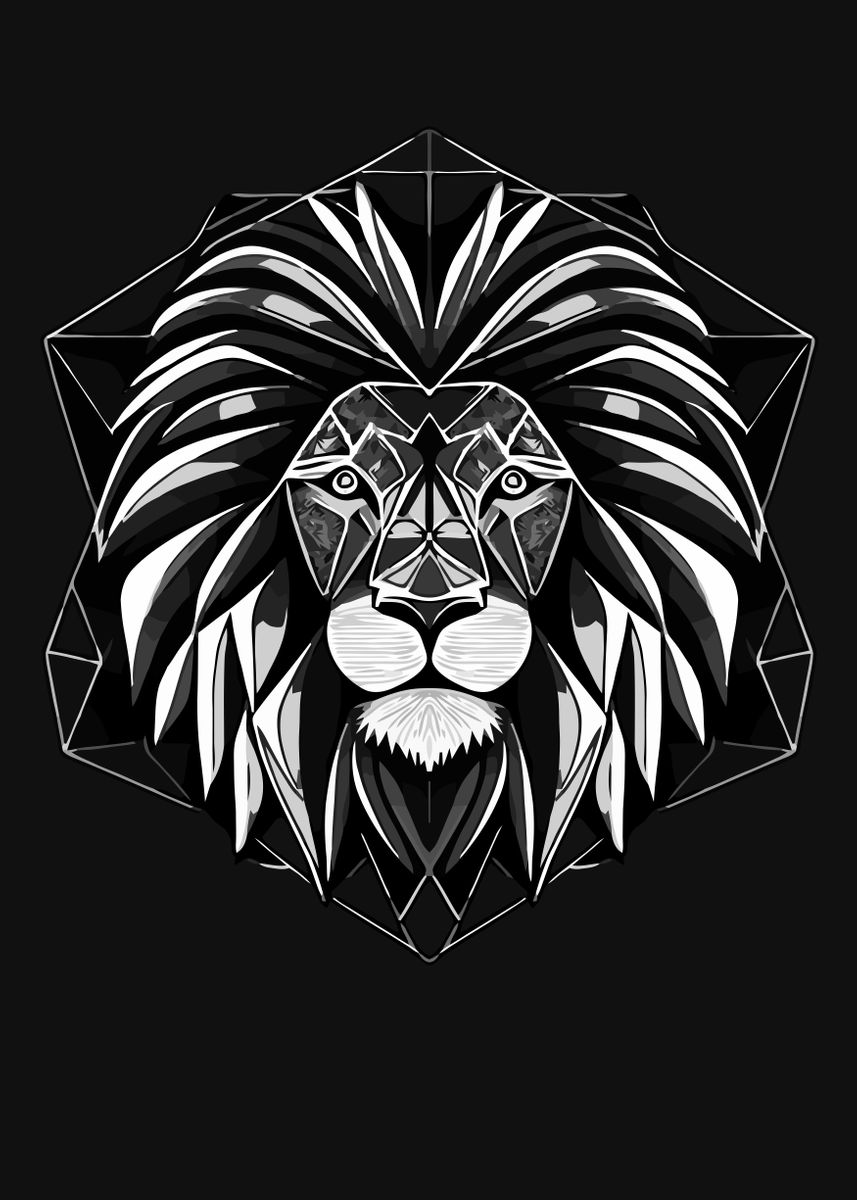 Geometric animal Lion' Poster by MasterHead | Displate