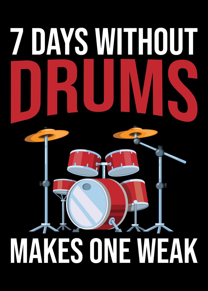 'Drumming Drummer' Poster, picture, metal print, paint by BobbyBubble