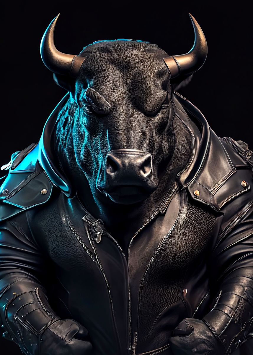 ‘badass black bull’ Poster, picture, metal print, paint by mk studio