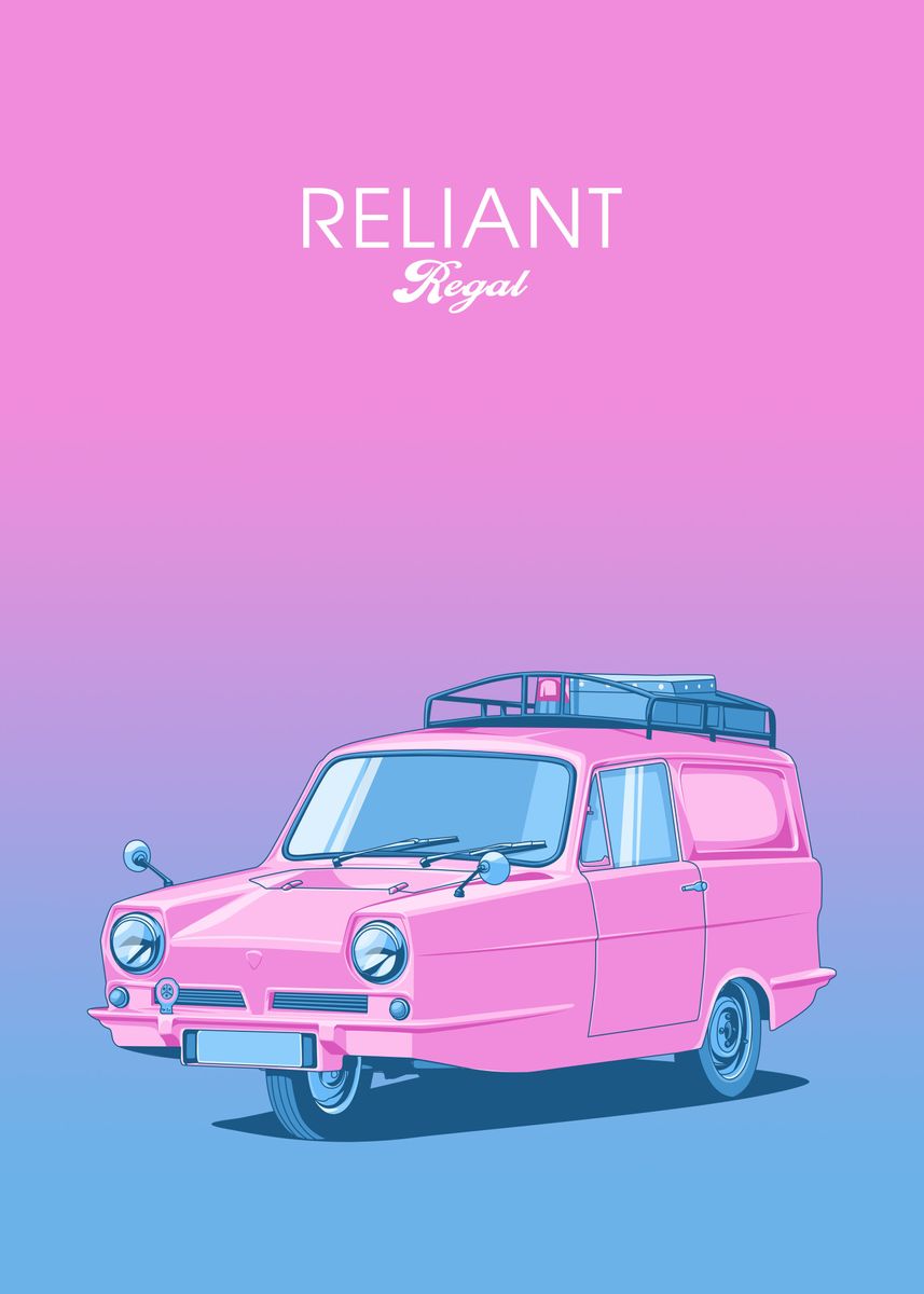 'Reliant Regal pink' Poster by capture art | Displate