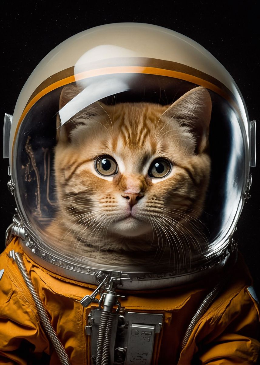 'Astronaut Cat ' Poster, picture, metal print, paint by Giordano Aita ...