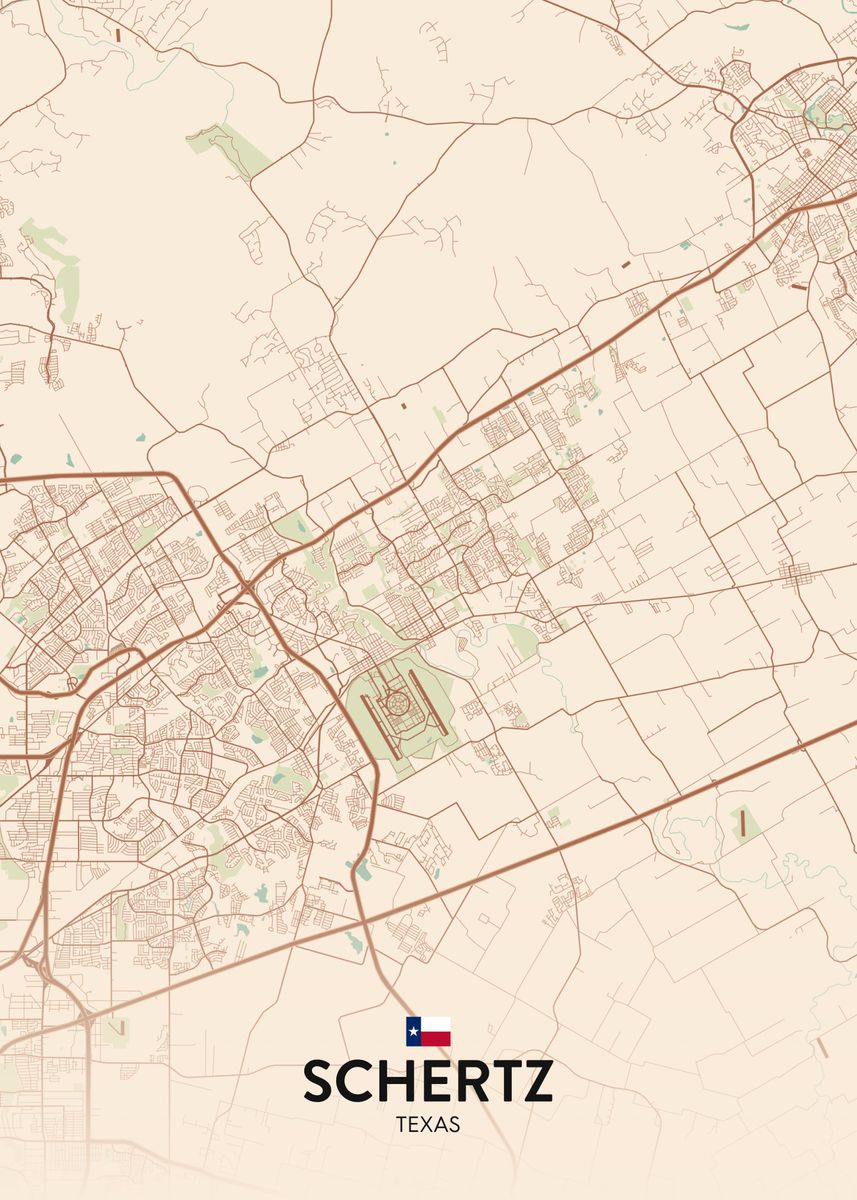 'Schertz TX' Poster, picture, metal print, paint by IMR Designs Displate