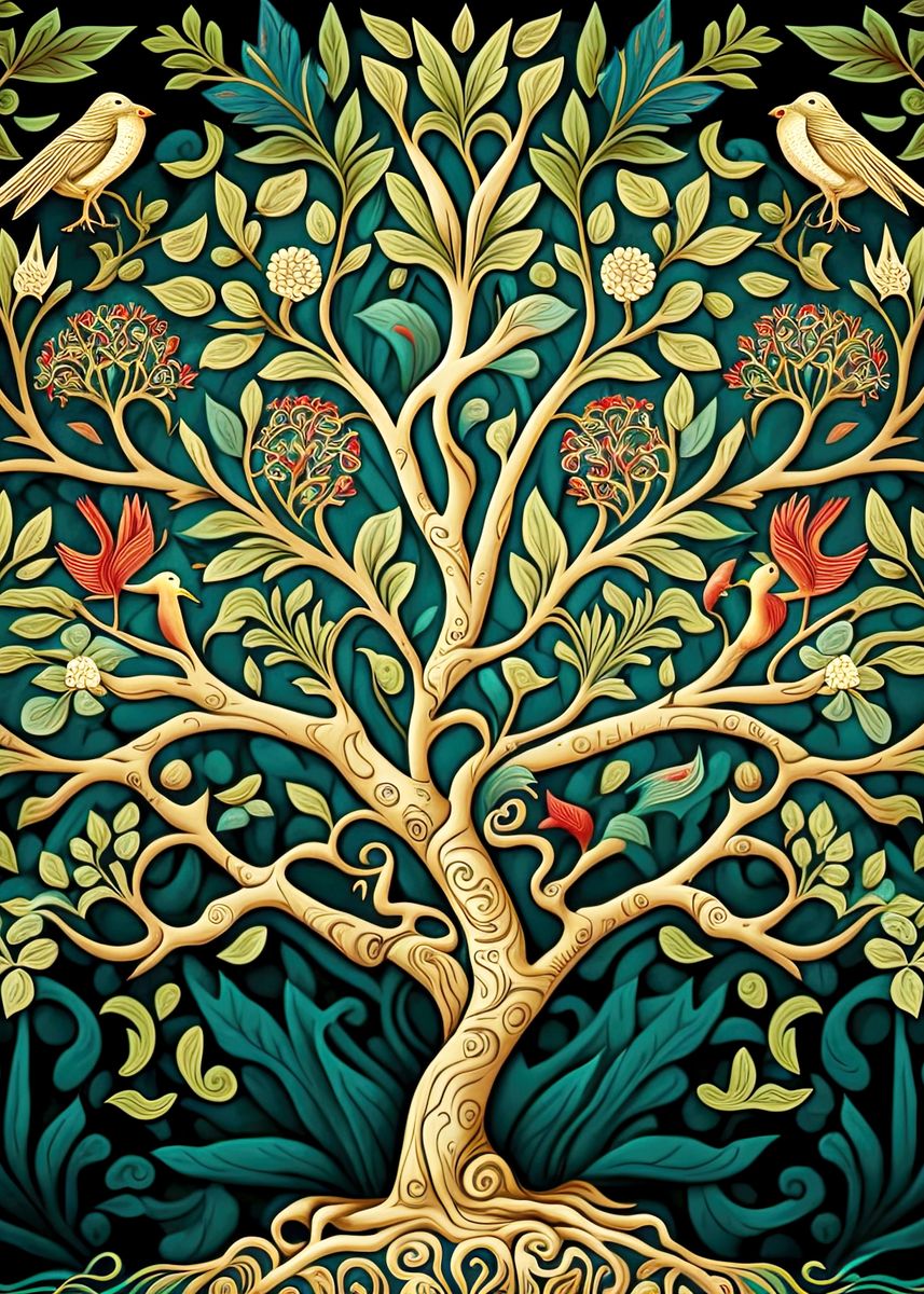 'Tree of life folklore' Poster, picture, metal print, paint by Zena ...