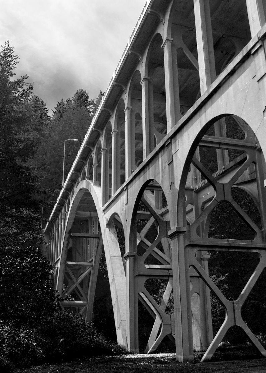 'Heceta Head Bridge' Poster, picture, metal print, paint by Q Wollock ...