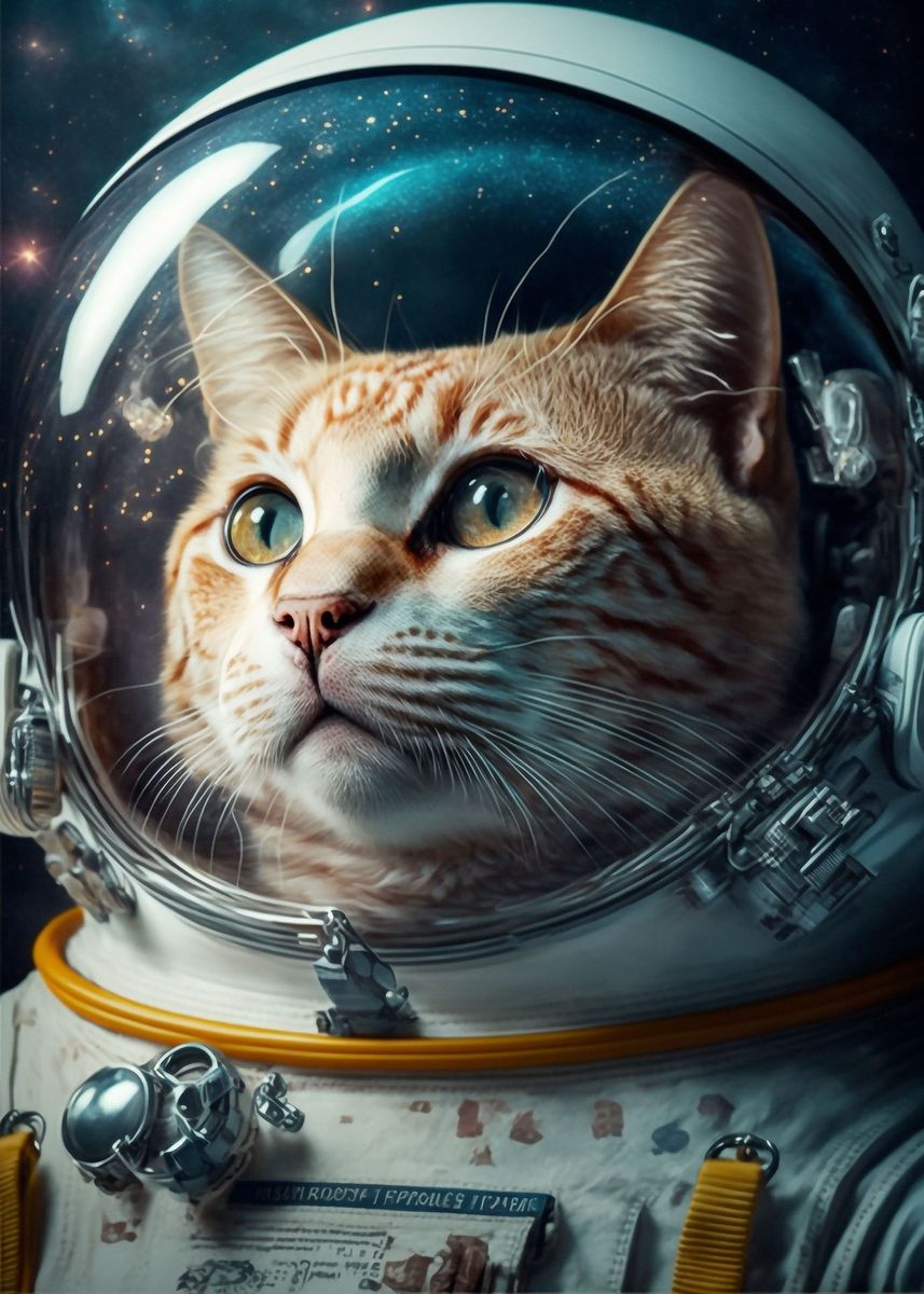 'Astronaut cat' Poster, picture, metal print, paint by Giordano Aita ...