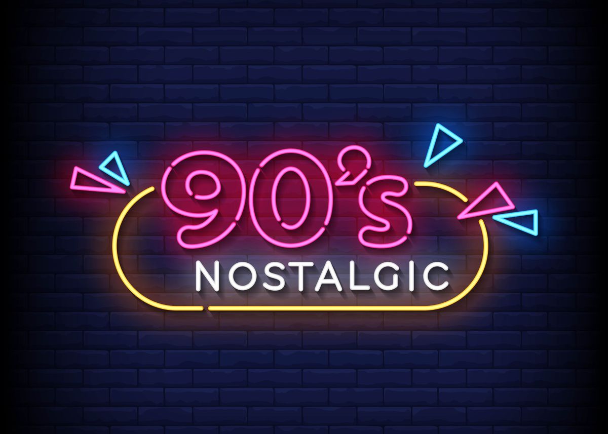 '90s Nostalgic Neon Sign' Poster by TESSERACT ART Displate