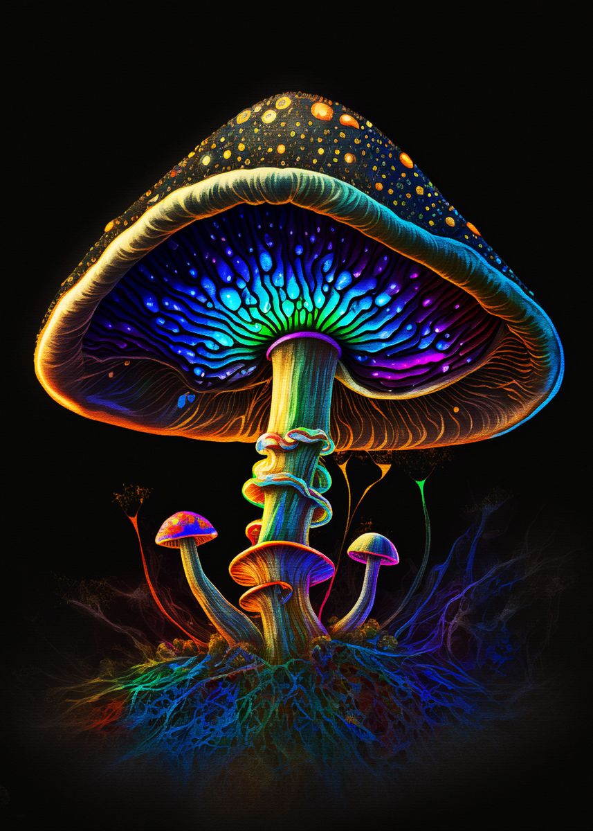 Paint Mushroom Poster Picture Metal Print Paint By Muh Asdar   3960dd775573c39400d22659976195c3 815111e32b474b786ea1720868216fda 