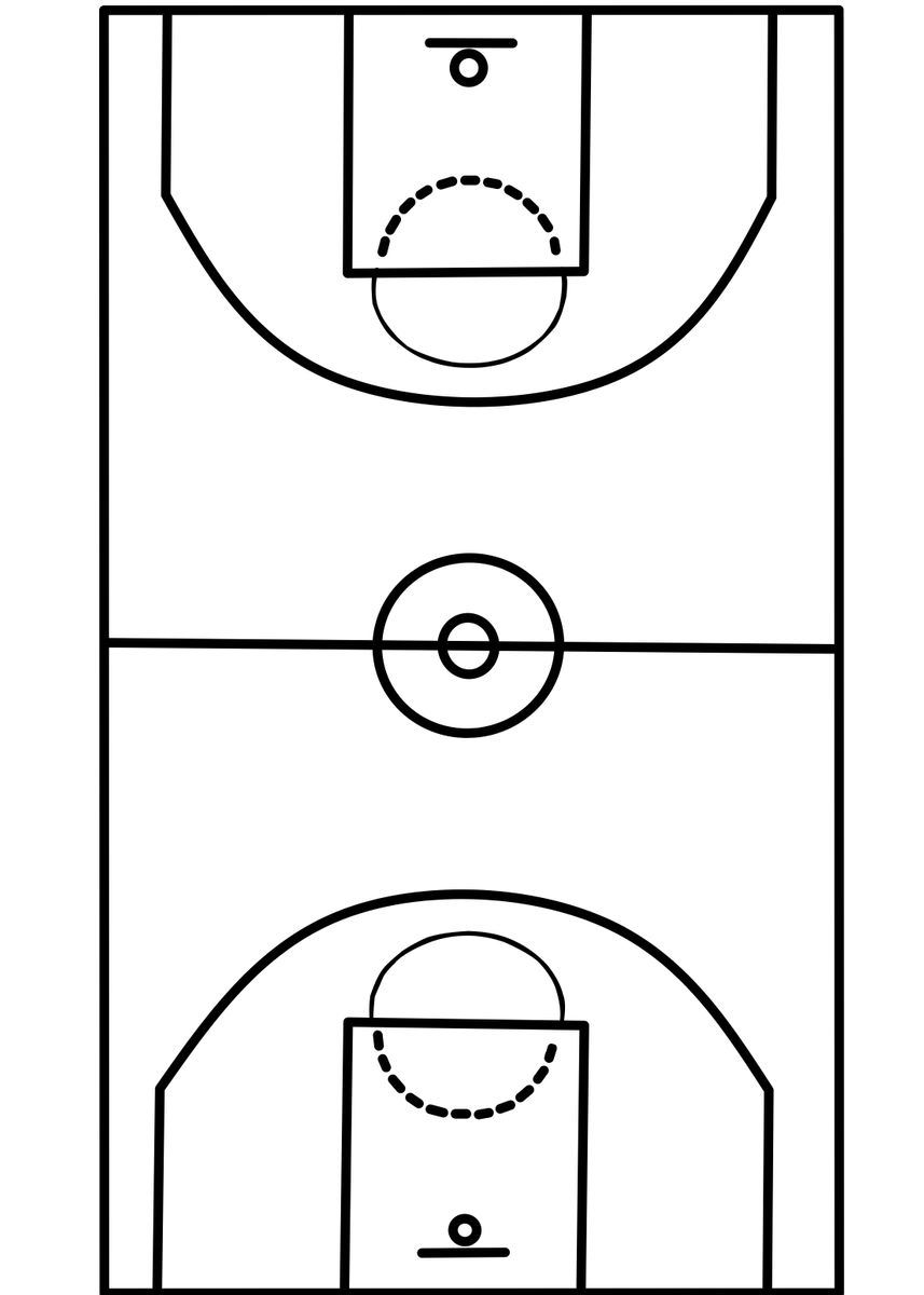 'Basketball court line art' Poster, picture, metal print, paint by Ihsa ...