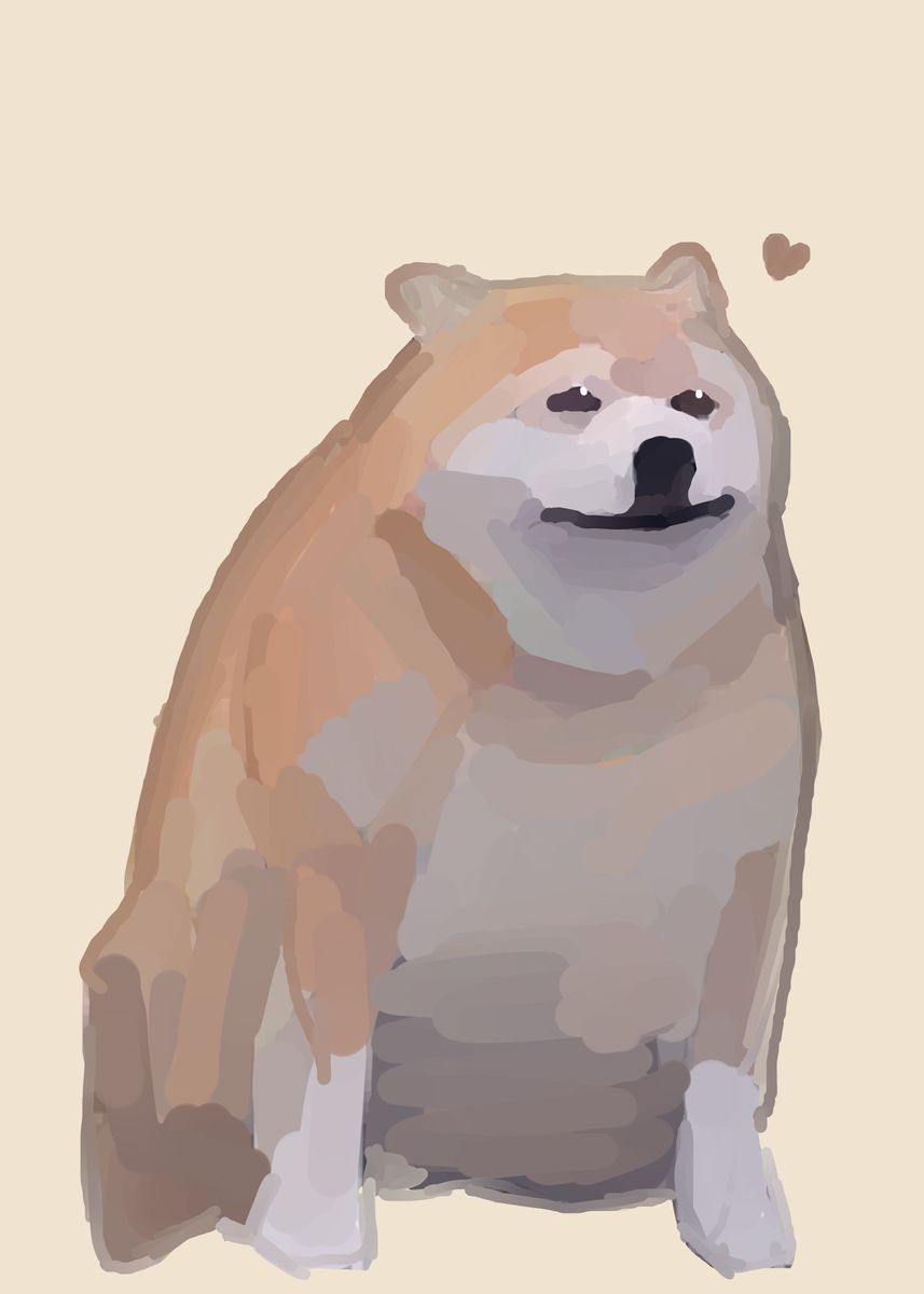 'meme shiba artwork' Poster, picture, metal print, paint by eunoia ...