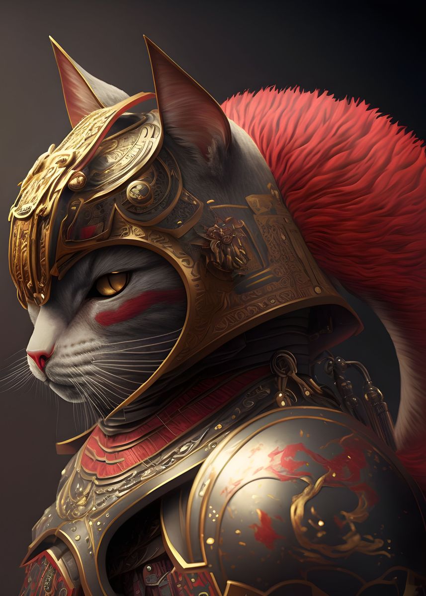 'Samurai Cat' Poster by Chris Nolan | Displate