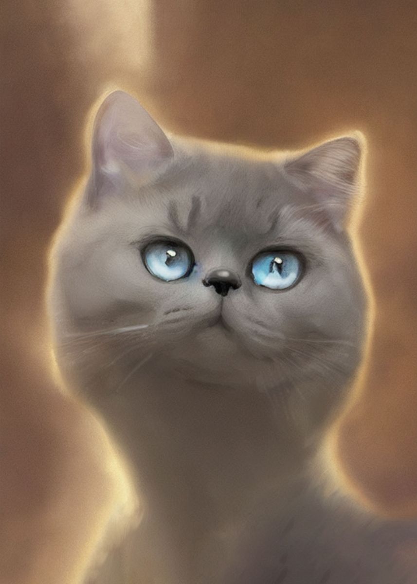 ' Cat Drawing' Poster by Julia Rudens Displate