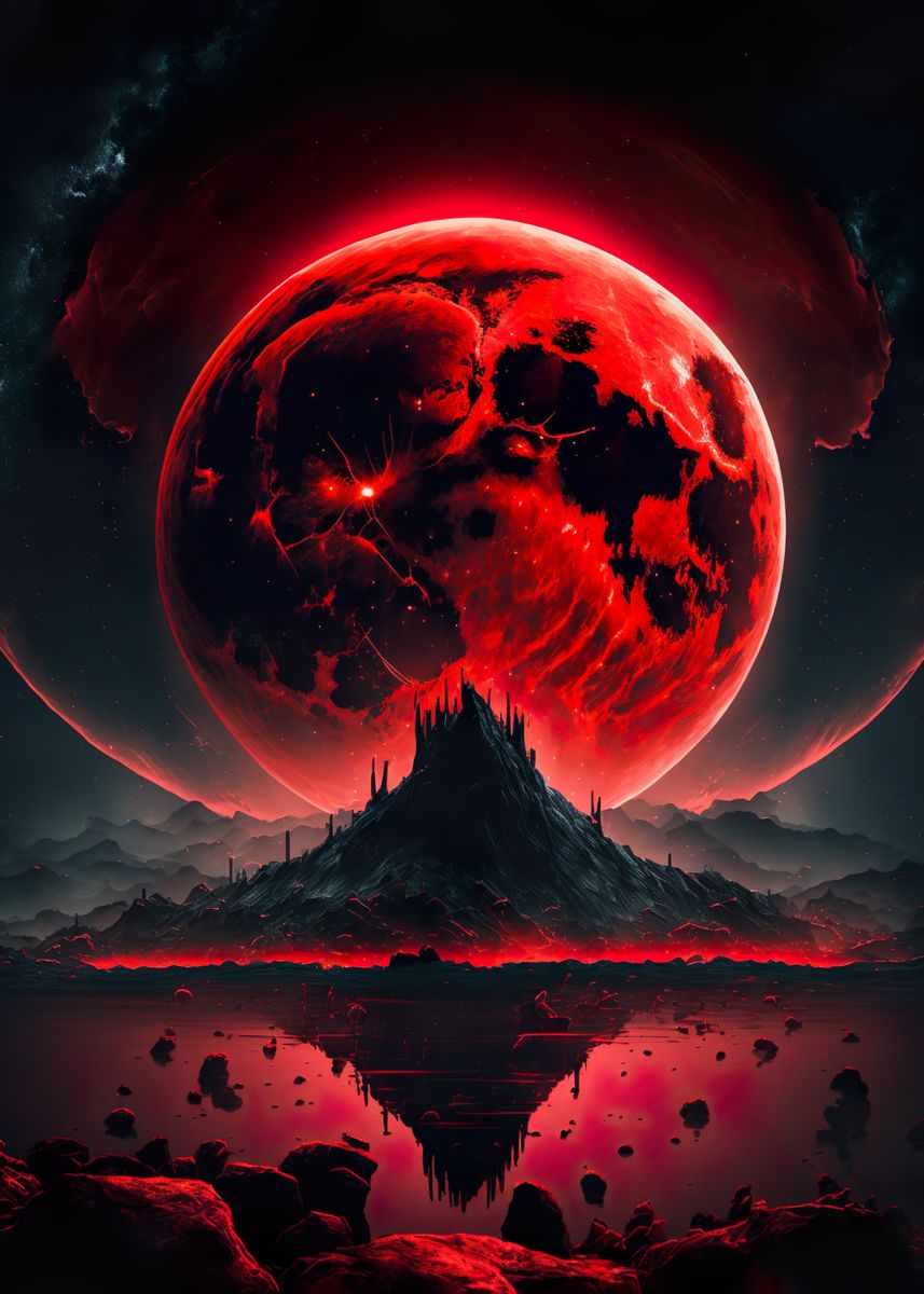 'Blood Moon' Poster, picture, metal print, paint by royalsigns | Displate