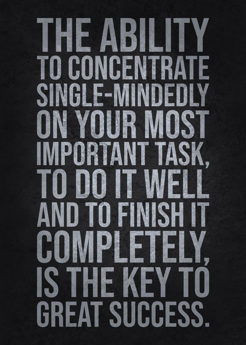 'Concentrate Key To Success' Poster, picture, metal print, paint by ...