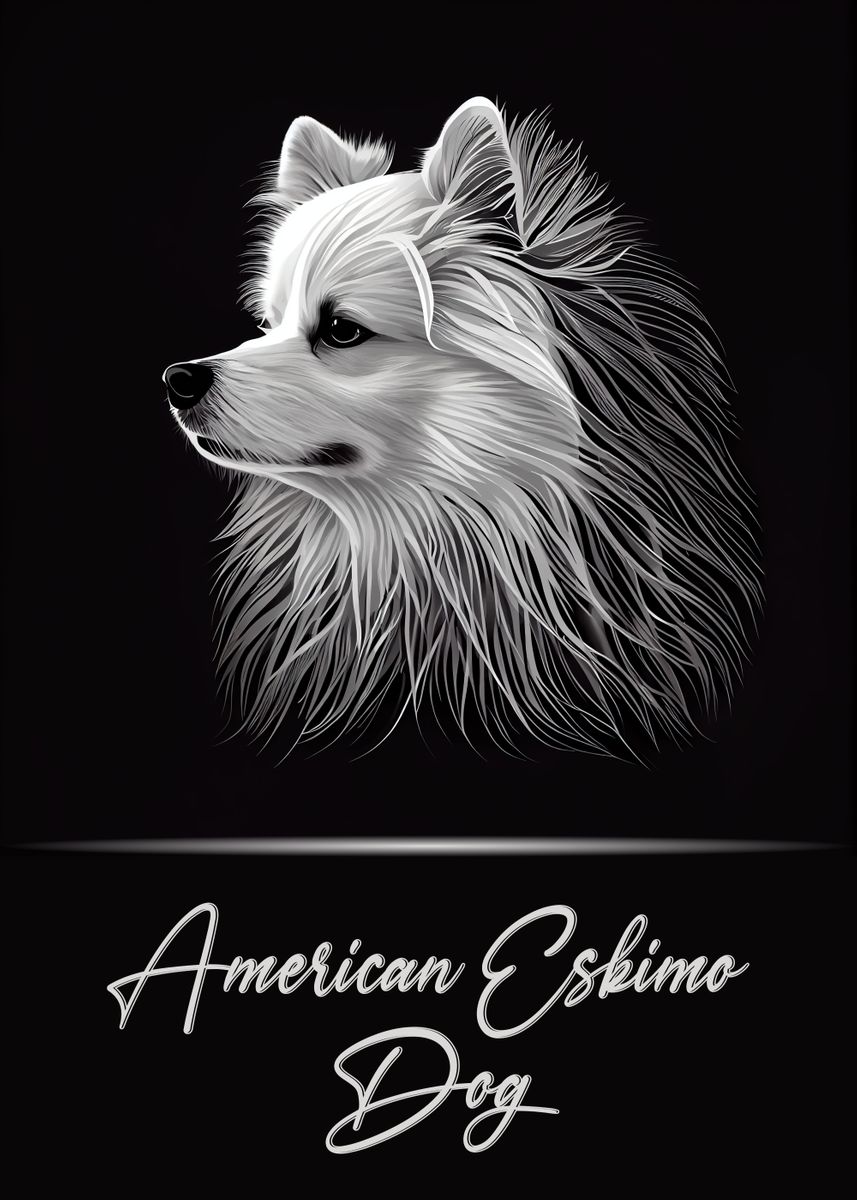 ‘American Eskimo Dog’ Poster by Artistic Paradigms | Displate