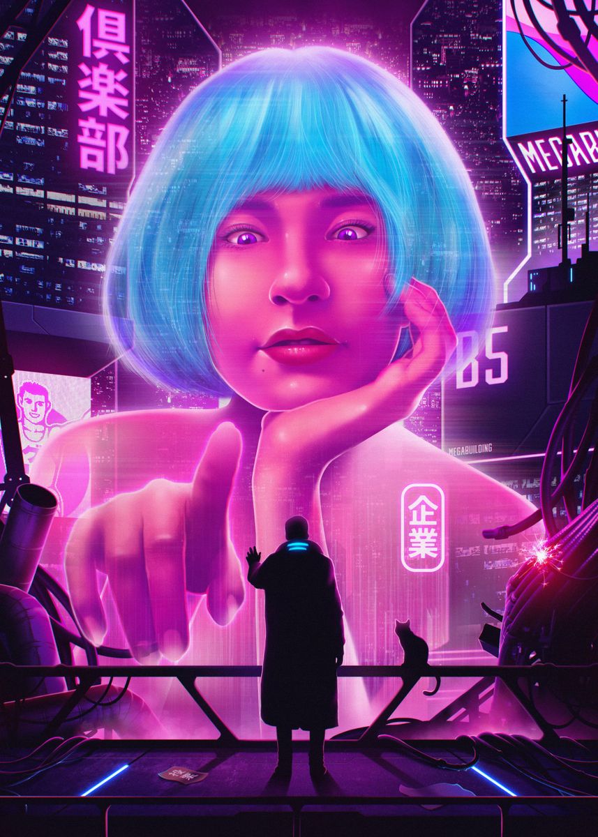 'Cyberpunk Hologram' Poster, picture, metal print, paint by B Cubed ...