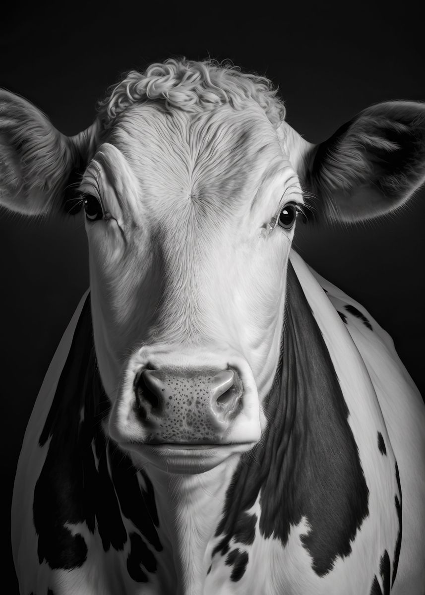 'Portrait of a Cow' Poster, picture, metal print, paint by Five Senses ...