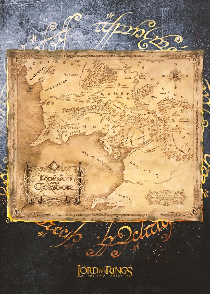 rohan lord of the rings map