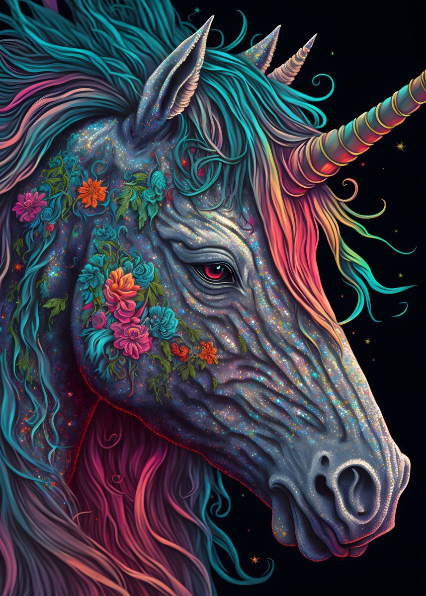 'Magic Unicorn' Poster, picture, metal print, paint by David Godbehere ...