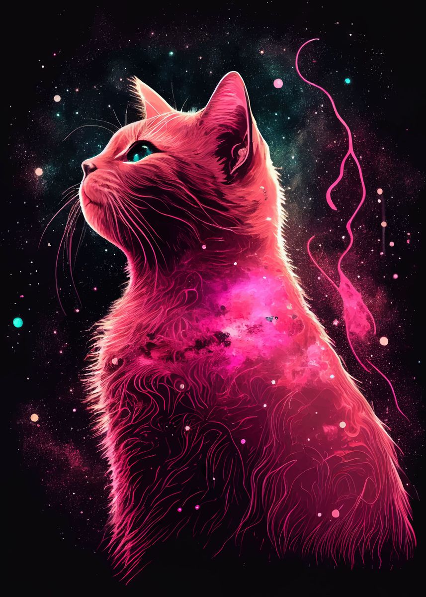 'Space Cat Nebula' Poster by Neo Design | Displate