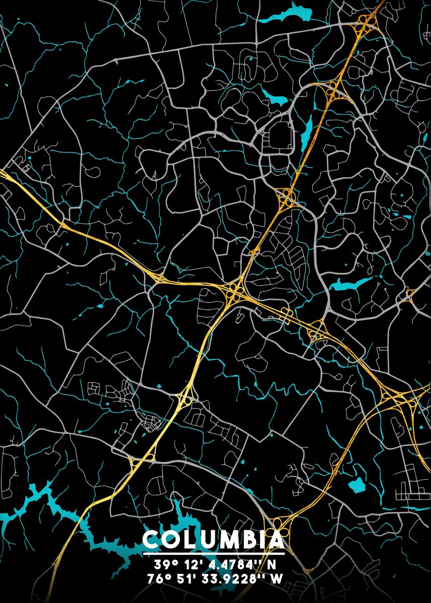 'Columbia MD USA' Poster, picture, metal print, paint by Clayborne