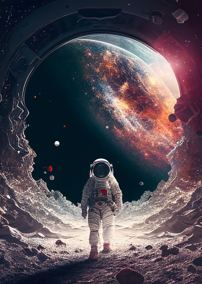  astronaut cosmic walk poster picture metal print paint by